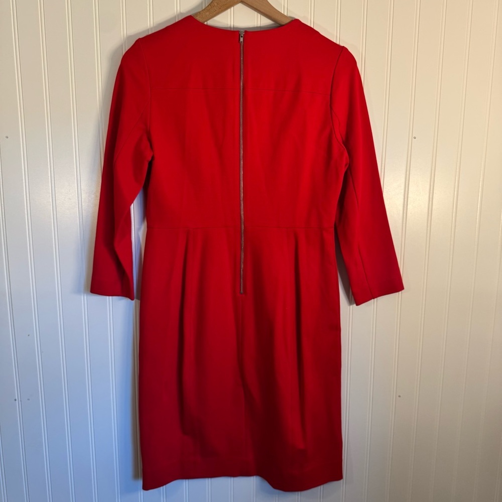 J. Crew Women’s Classic Red Sheath Dress 3/4 Sleeve Size 4 - Picture 4 of 10